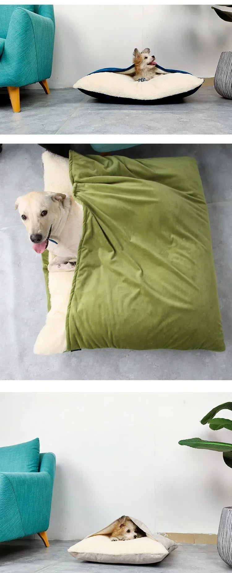 Beds and Furniture Pet Bed for Dog with Removable Cover Large Kennel Warm Dog Bag with Blanket Big Dog House Pet Accessories