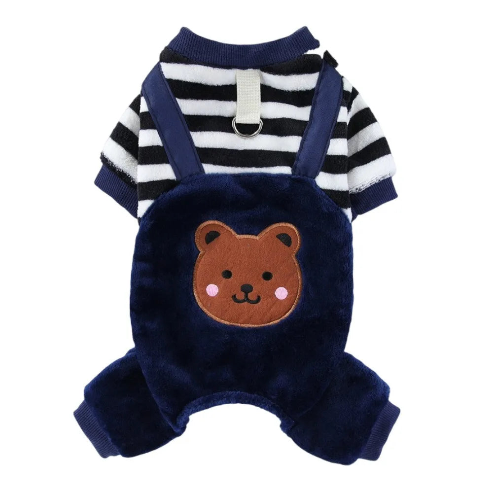 Autumn Winter Pet Dog Soft Fleece Clothes Warm Jumpsuit Coat for Small Medium Large Dog Cat Puppy Jacket Sweater with Leash Ring