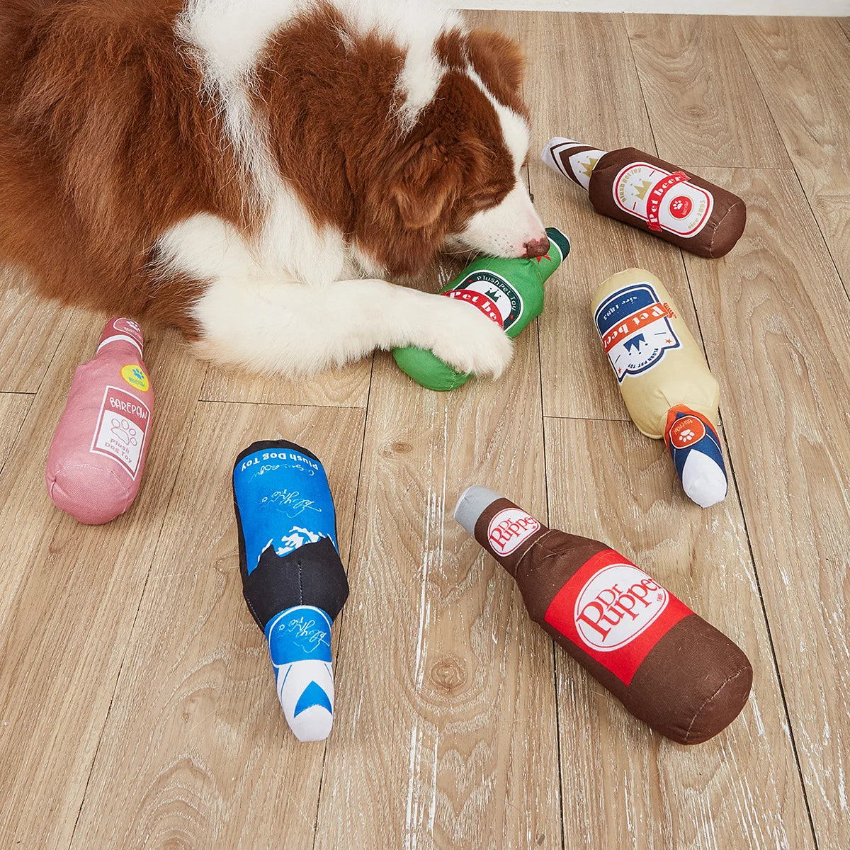 Dog Toy Series with Realistic Wine Bottle Design, Includes Crinkle Paper and Squeaker, Makes Sounds, in Stock, Chew-Resistant Toy That Won'T Be Chewed to Pieces
