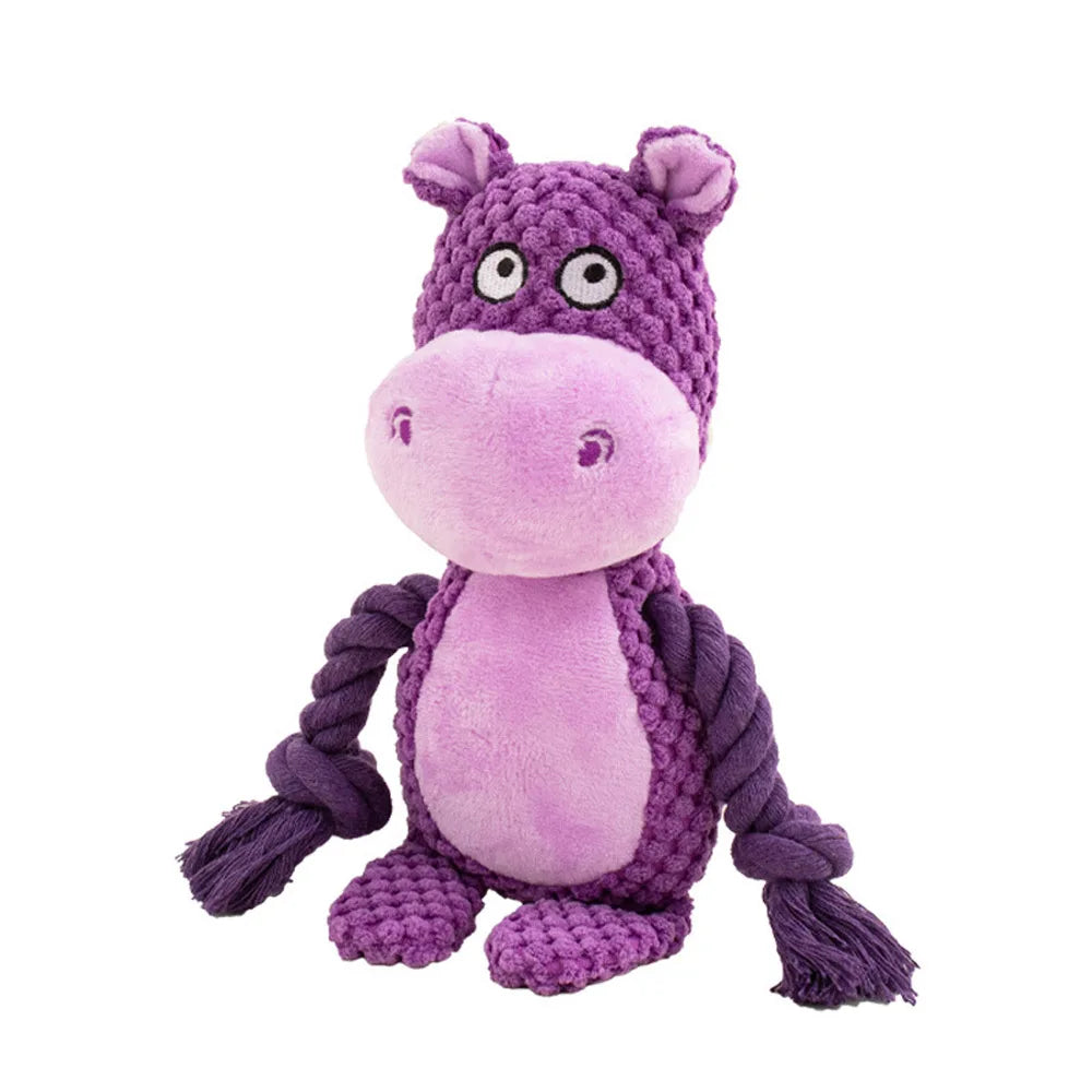 Dog Toys, Dog Squeaker Toys with Crinkle Paper, Stuffed Animal Dog Plush Chewing Toy, Cotton Rope Interactive Toys for Puppy