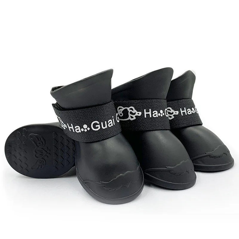 4Pcs Pet WaterProof Rainshoe Anti-slip Rubber Boot For Small Medium Large Dogs Cats Outdoor Shoe Dog Ankle Boots Pet Accessories