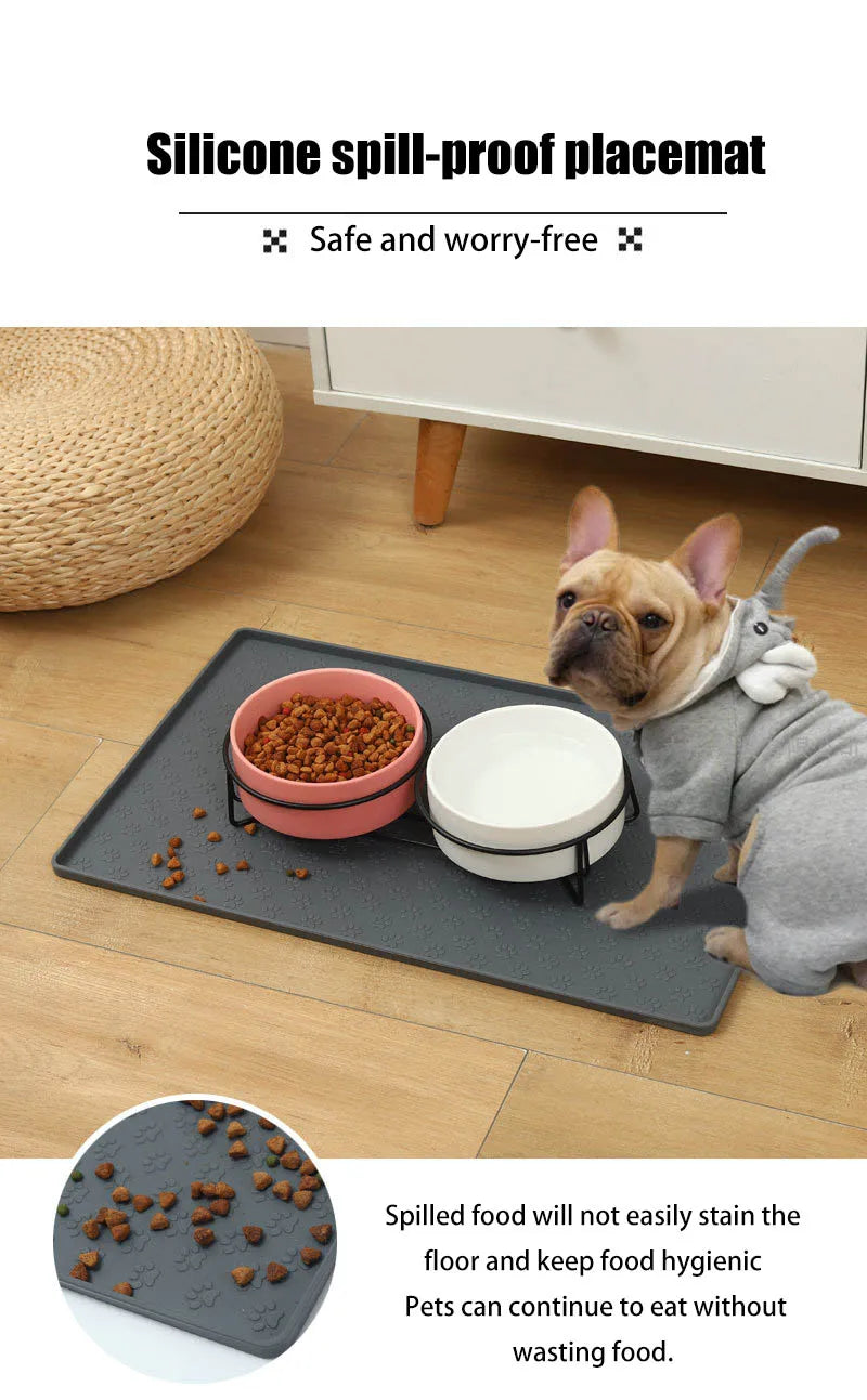Dog drinking and eating mats cat mats pet mats made of waterproof wear-resistant durable and easy-to-clean silicone Pet supplies