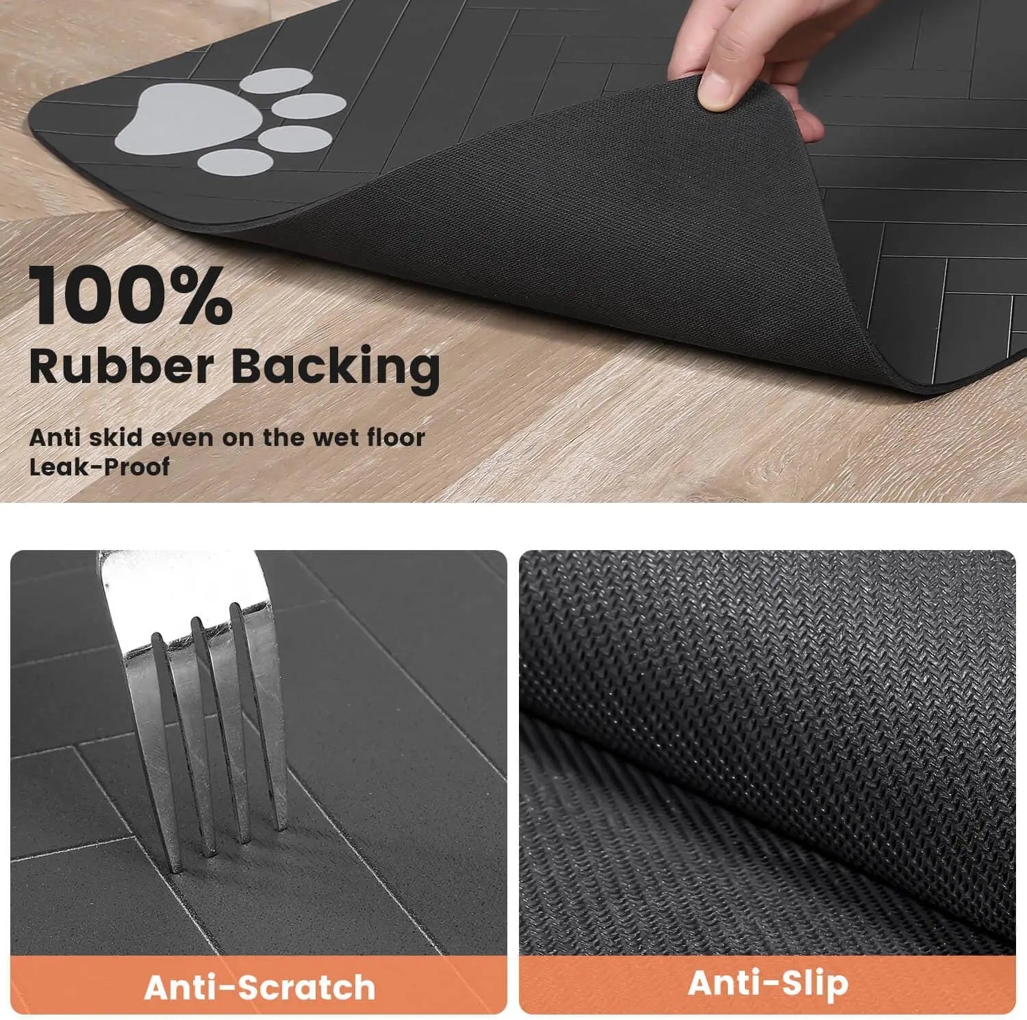 Dog Cat Food Mat - Pet Water Bowl Mats - Feeding Mat for Cat Dog Bowls - Pet Placemat Absorbent Quick Dry Non-Slip