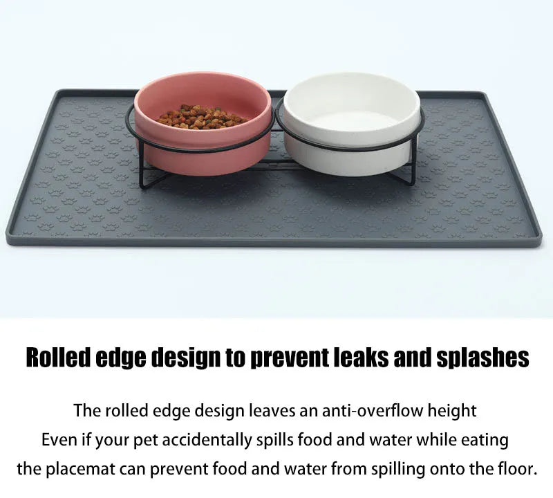 Dog drinking and eating mats cat mats pet mats made of waterproof wear-resistant durable and easy-to-clean silicone Pet supplies