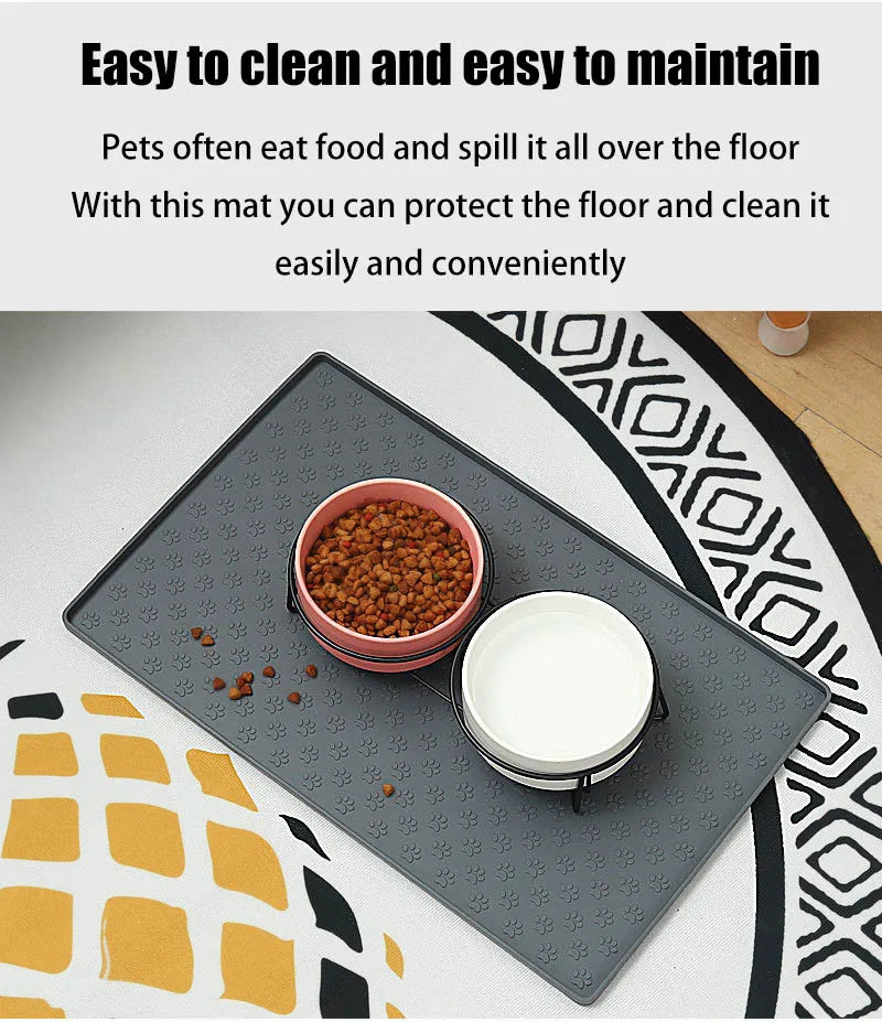 Dog drinking and eating mats cat mats pet mats made of waterproof wear-resistant durable and easy-to-clean silicone Pet supplies